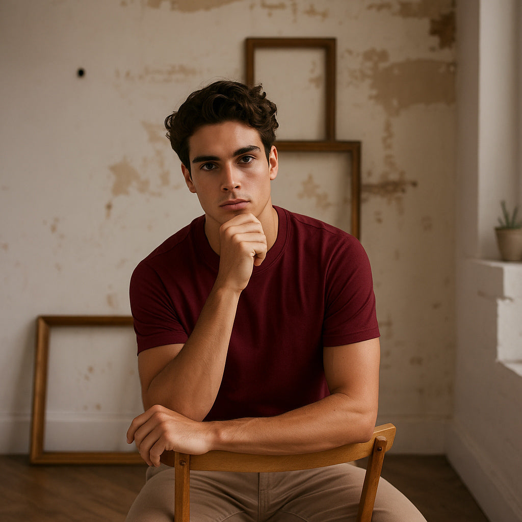 Maroon Crew Neck Tee