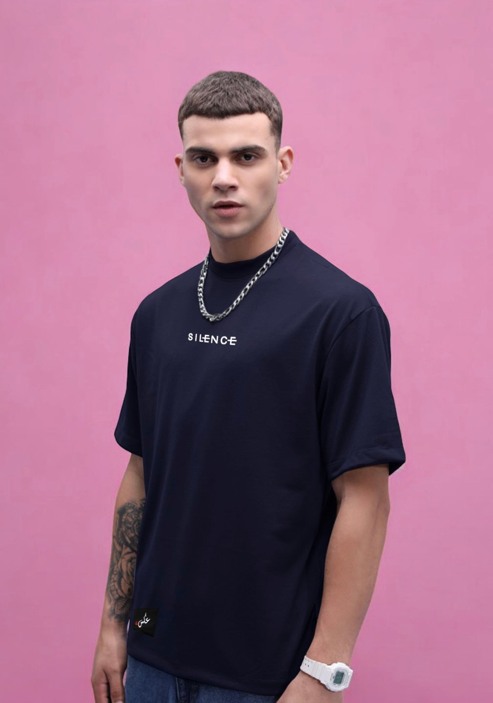 Navy Dropshoulder Unisex Tee