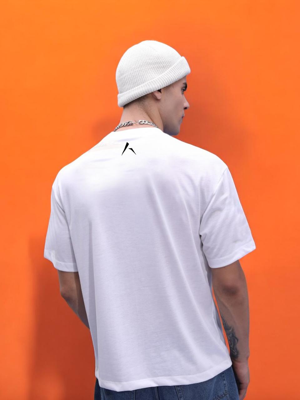 White Dropshoulder Unisex Tee